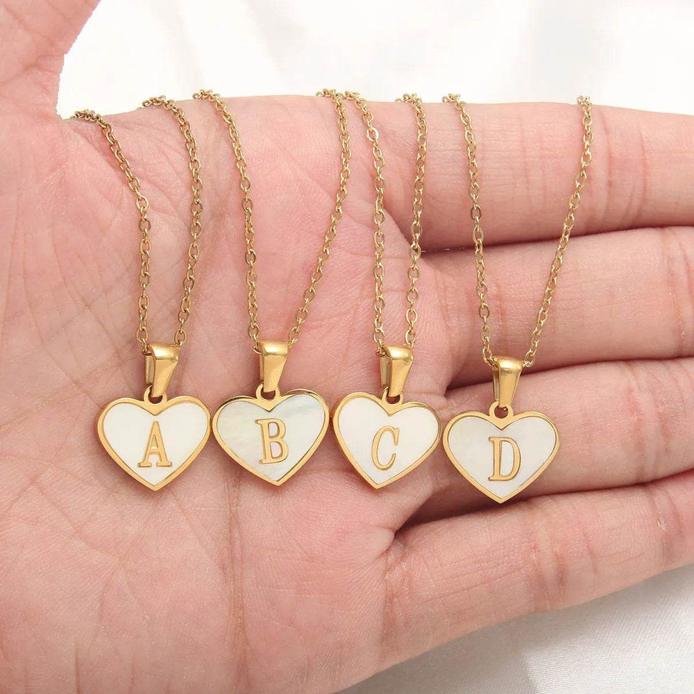 26 Letter Heart-shaped Necklace White Shell Love Clavicle Chain Fashion Personalized Necklace For Women Jewelry Valentine's Day - EX-STOCK Canada