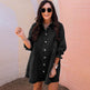 Three-quarter Sleeve Denim Dress Women's Casual Ruffles - EX-STOCK Canada