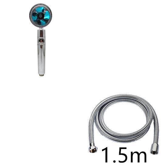 Propeller Driven Shower Head With Stop Button And Cotton Filter Turbocharged High Pressure Handheld Shower Nozzle - EX-STOCK Canada