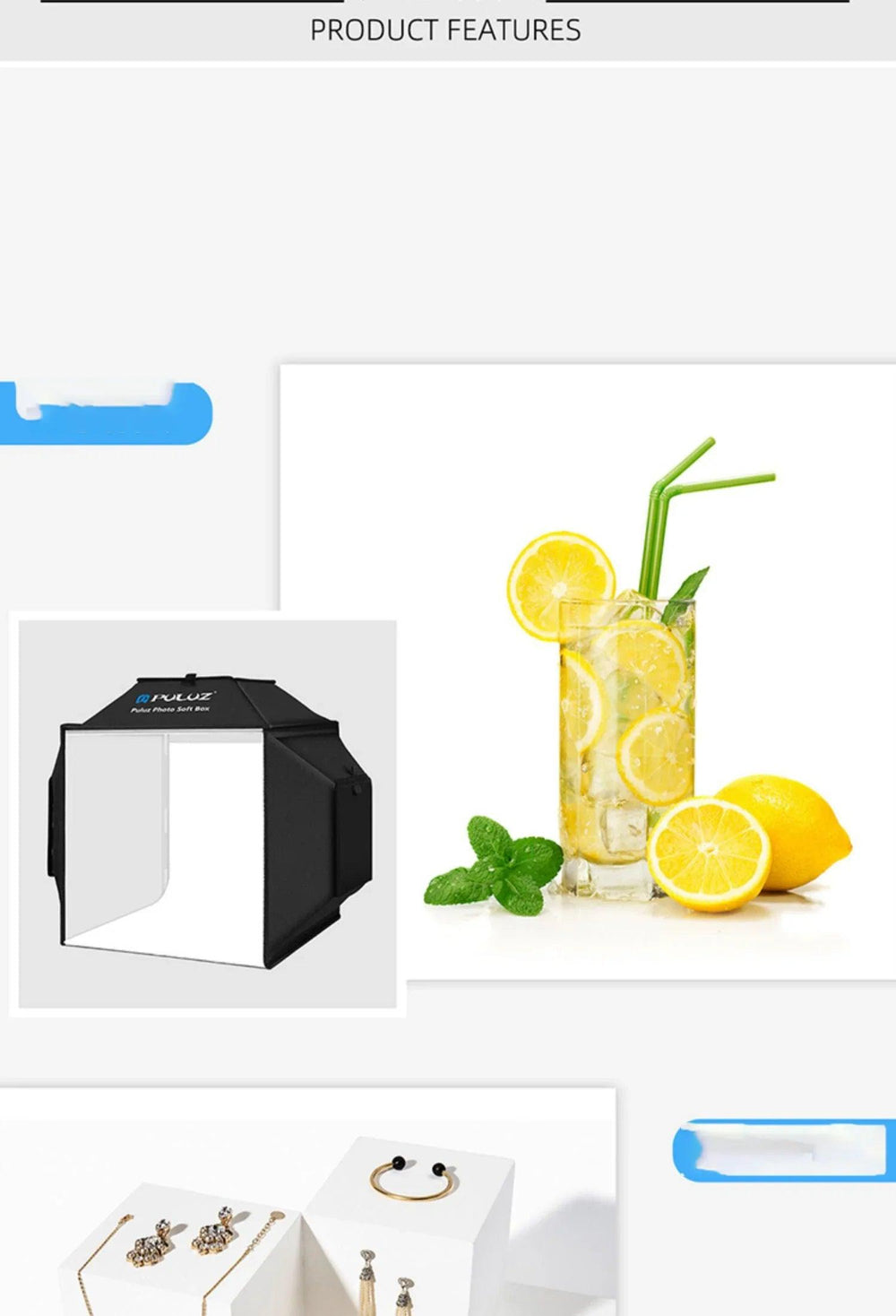 Boîte lumineuse pliable pour photo de produit LED de studio petit 40 cm Lumière de prise simpleEX-STOCK Canada