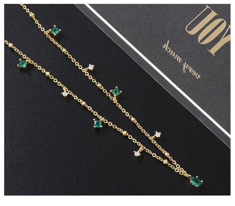 Generous water drop emerald zircon necklace - EX-STOCK Canada