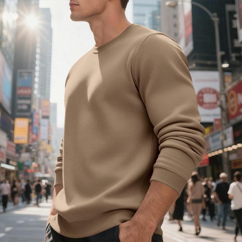 Fleecegefütterter Pullover mit Rundhalsausschnitt Herren Lockeres FreizeitoberteilEX-STOCK Canada