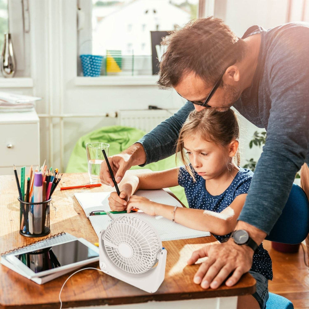 6.5in Desk Fan USB Powered 2 Speeds Table Cooling Fan Tilt Quiet Desktop Fan For Bedroom Office - EX-STOCK Canada