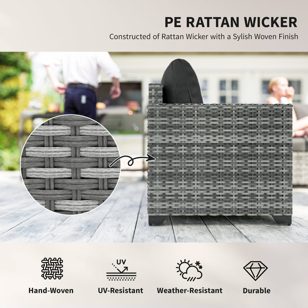 Conjunto de muebles de patio, cojines, sofá, love seat, mesa de almacenamiento, grisEX-STOCK Canada