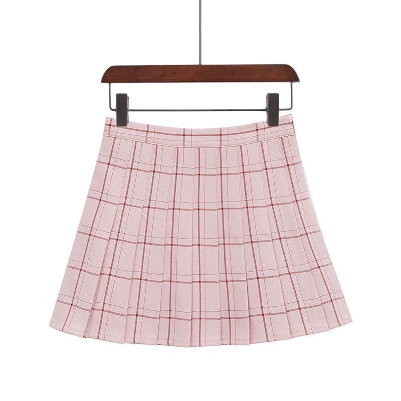 Mini Plaid Pleated High Waist Skirt A- Line Skirt - EX-STOCK Canada