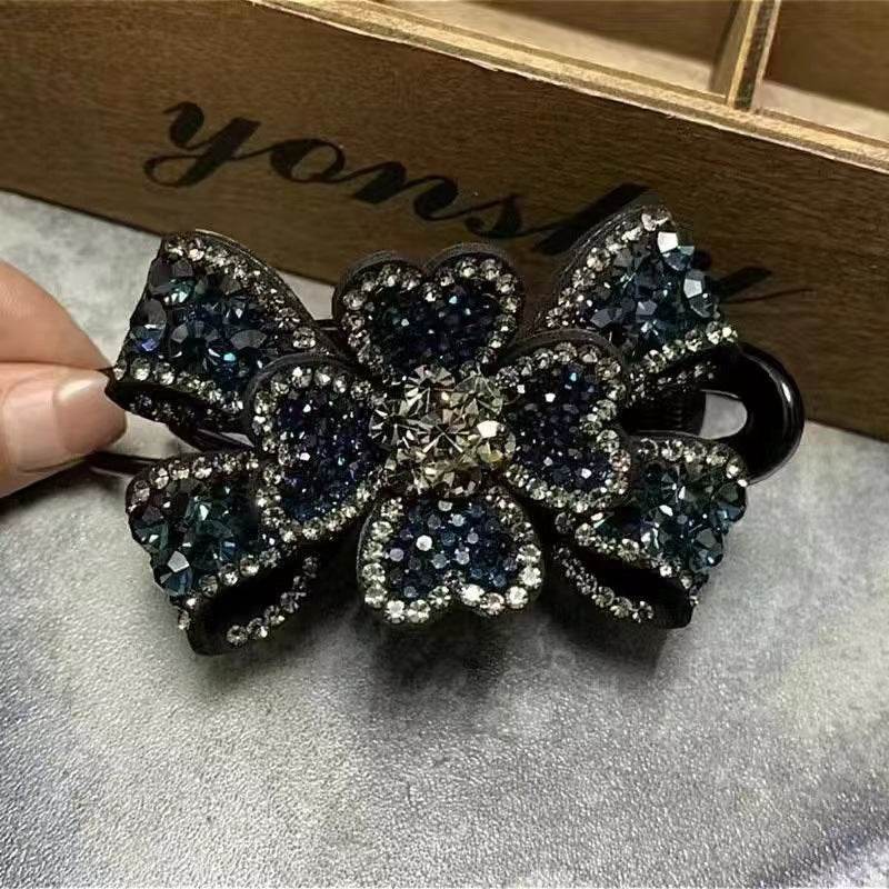 Elegant Rhinestone Barrette Flower Hair Clip - EX-STOCK Canada