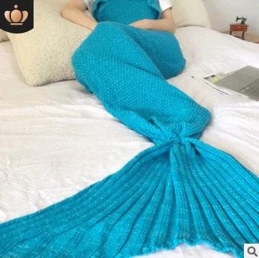 Hot Mermaid Blanket Handmade Knitted Sleeping Wrap TV Sofa Mermaid Tail Blanket Kids AdultBaby Crocheted Bag Bedding Throws Bag EX-STOCK Canada