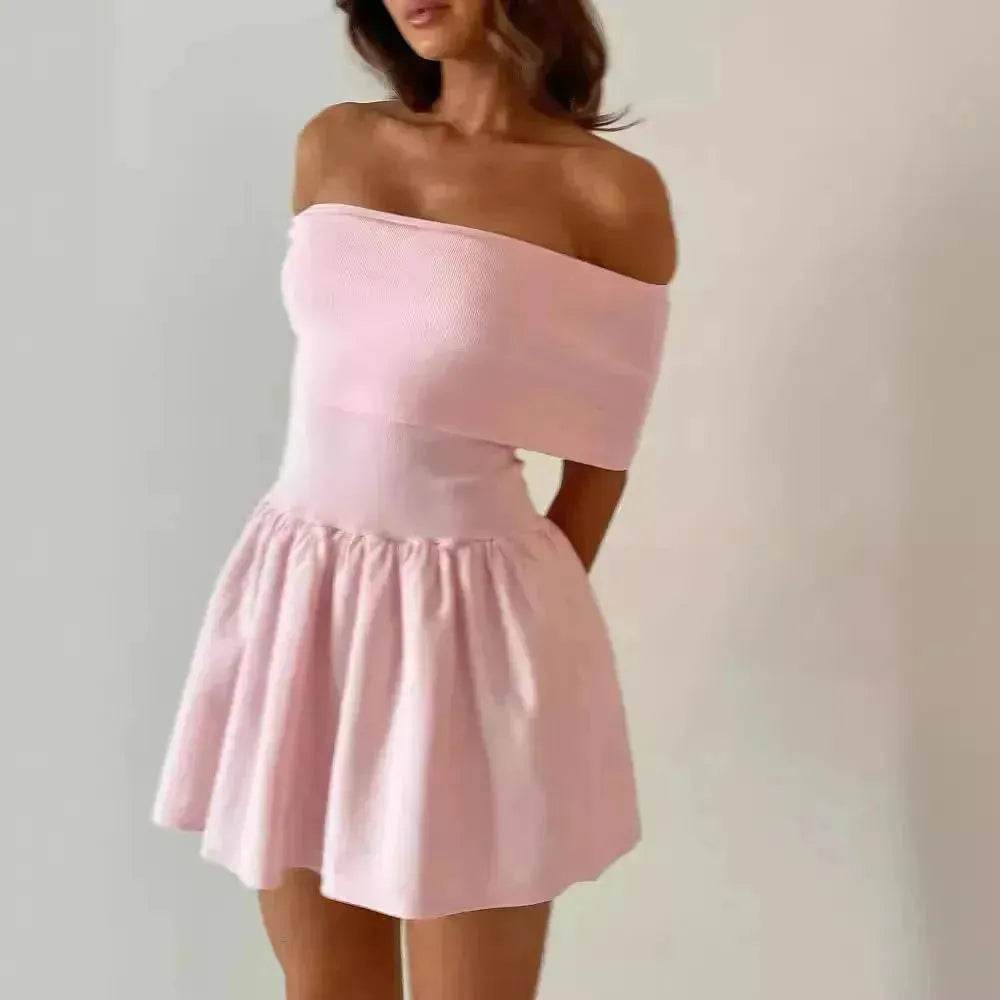 European And American Women Style Beach Holiday Party Cocktail Off Shoulder Mini Skater Dress for Ladies - EX-STOCK Canada