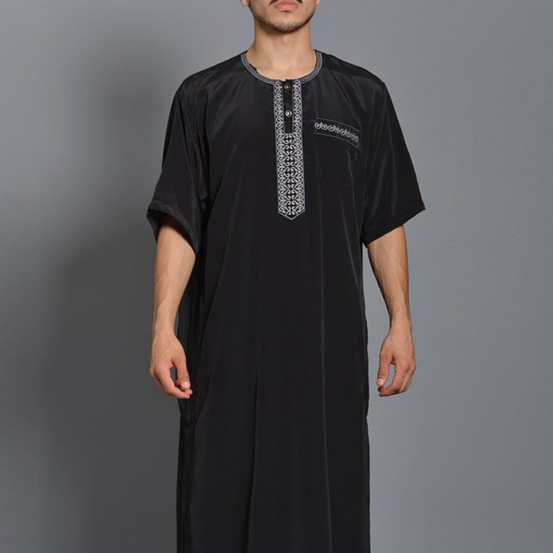 Robe musulmana da uomo a manica media lunga con nuova ricamo - Robe araba EX-STOCK Canada