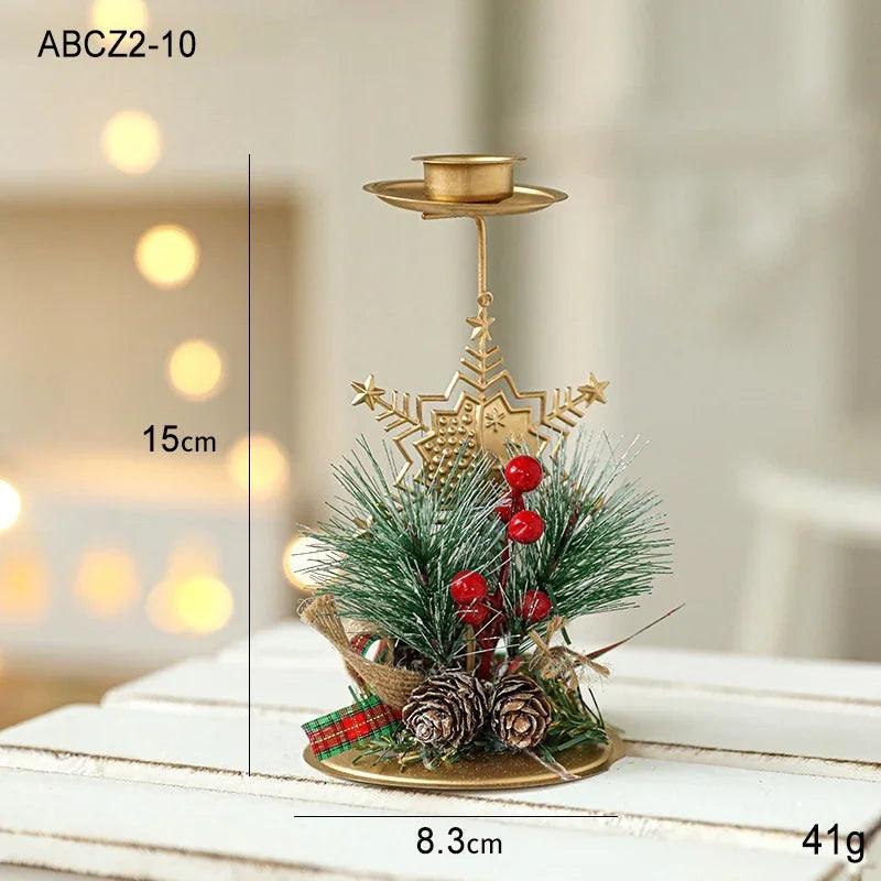 Bougeoir de Noël en fer forgé doré pour décoration de fenêtreEX-STOCK Canada
