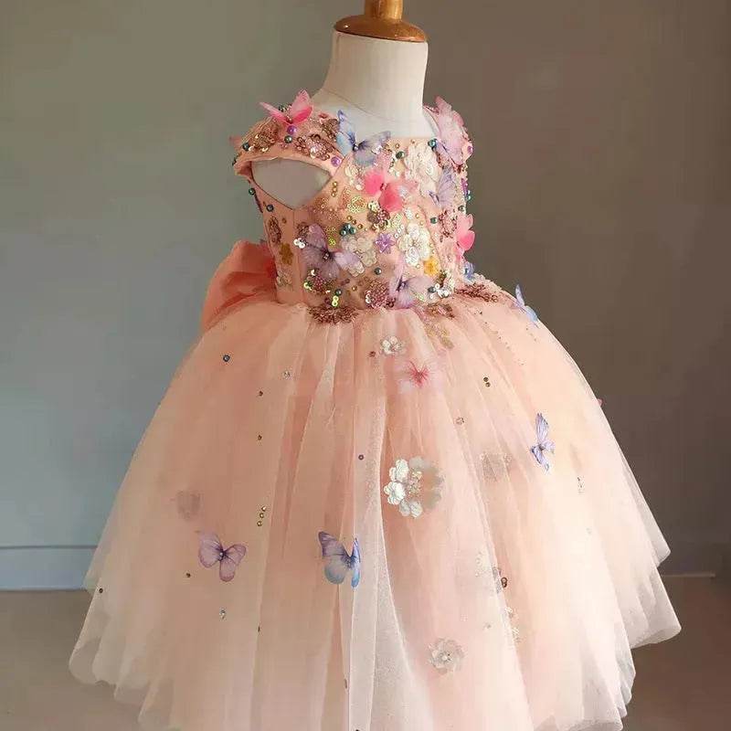 Children's Handmade Flower Fashion Special Dress Princess Ball Gown Dress Birthday Photoshoot Dress for girls Party dress for kids - EX-STOCK Canada
