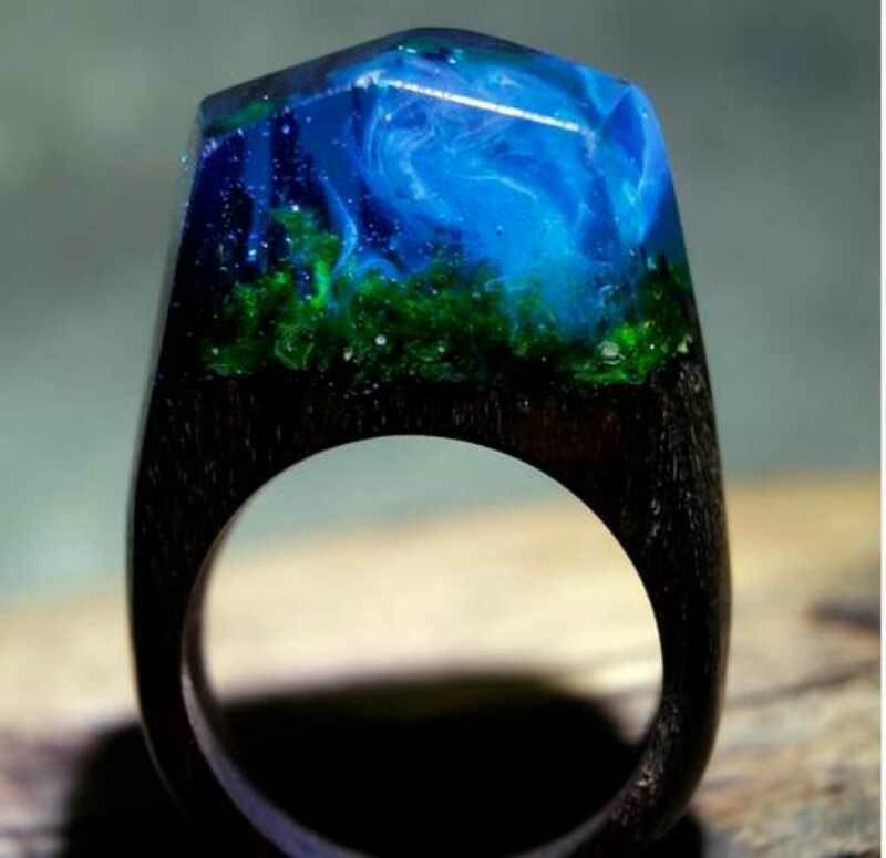 Handmade Magic Wooden Ring For Women Men Secret Forest Resin - EX-STOCK Canada