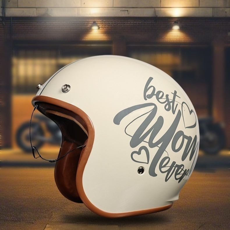 Retro 3/4 Open Face Motorcycle Helmet — Multiple Colours, M–XXL