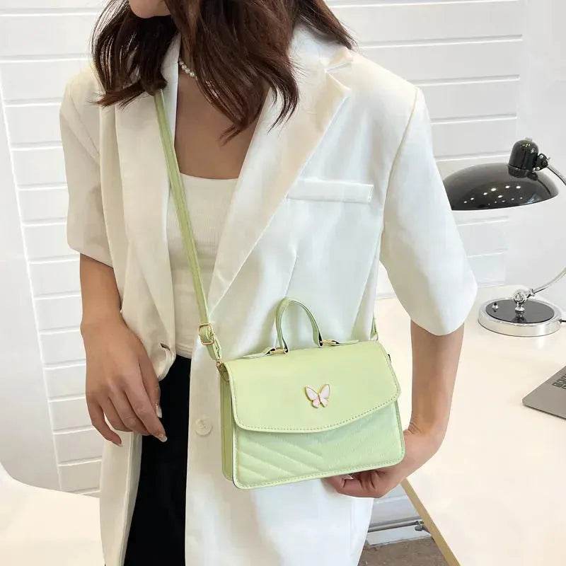 Ladies Leather Square Shaped Flap Quilted Crossbody bag for women - EX-STOCK Canada