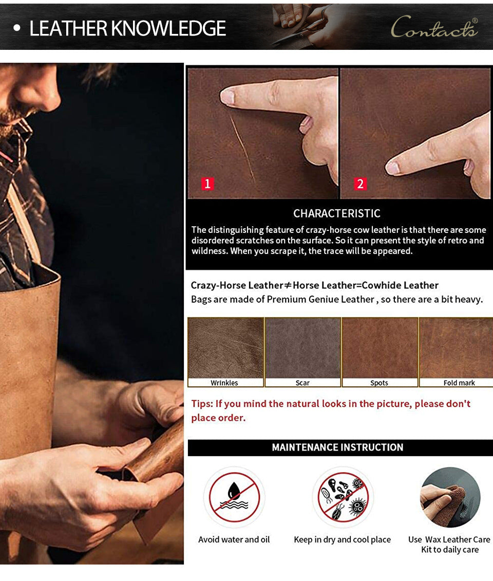 Vintage Cowhide Multi-Training Bag Portable Pouch | EX-STOCK Canada