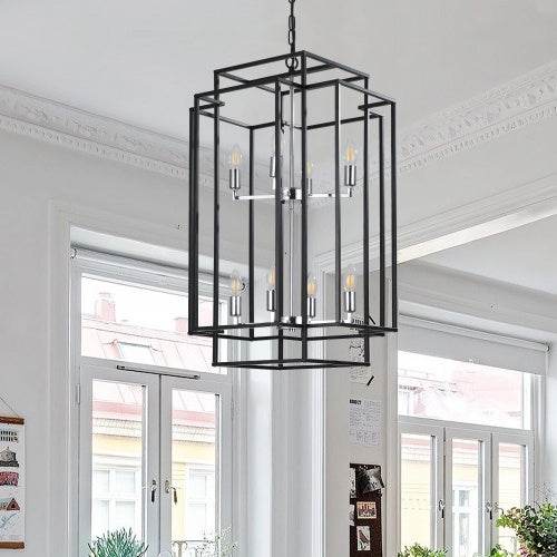 8 Lantern Tiered Chandeliers, Industrial Farmhouse Chandeliers - EX-STOCK Canada
