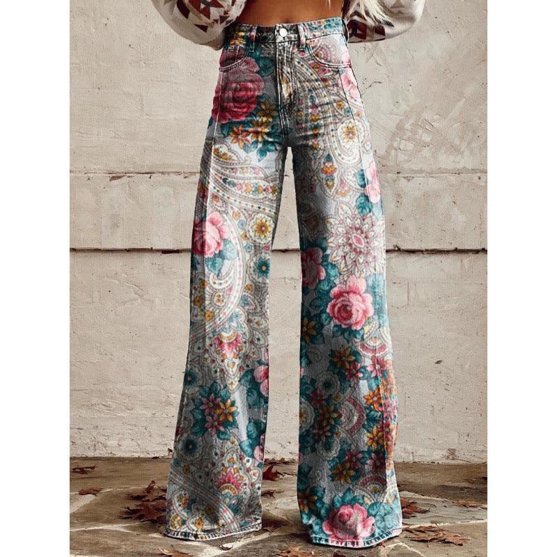 Women's Simple Pants With A Printed Pattern