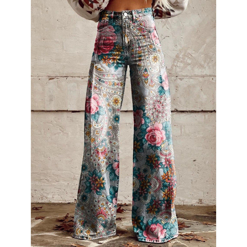Women's Simple Pants With A Printed Pattern