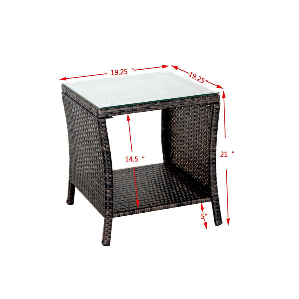 Muebles de Patio al Aire Libre 1 Mesa de Café con Vidrio Templado TransparenteEX-STOCK Canada