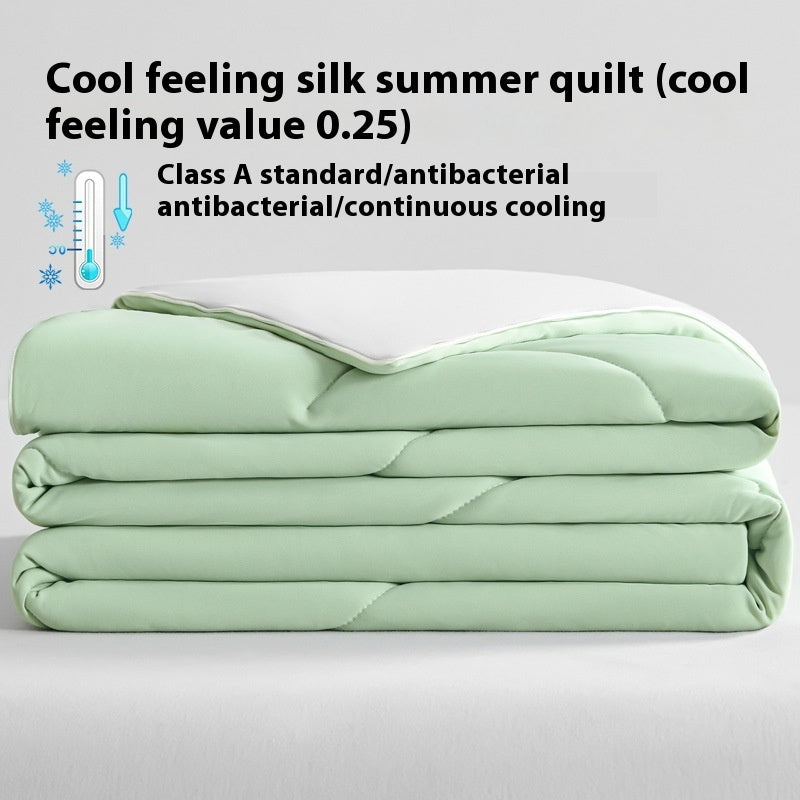 Pure Color Cool Silk Summer Blanket Airable Cover Single Double Summer Ice Cream Ice Silk Summer Quilt Machine Washable Thin Duvet EX-STOCK Canada
