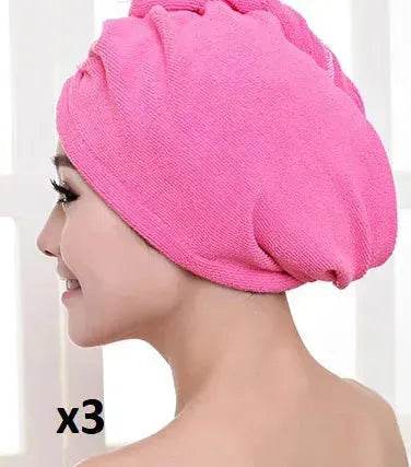Women's Microfiber Hair Dryer Cap Absorbent Hair Towel. - EX-STOCK Canada