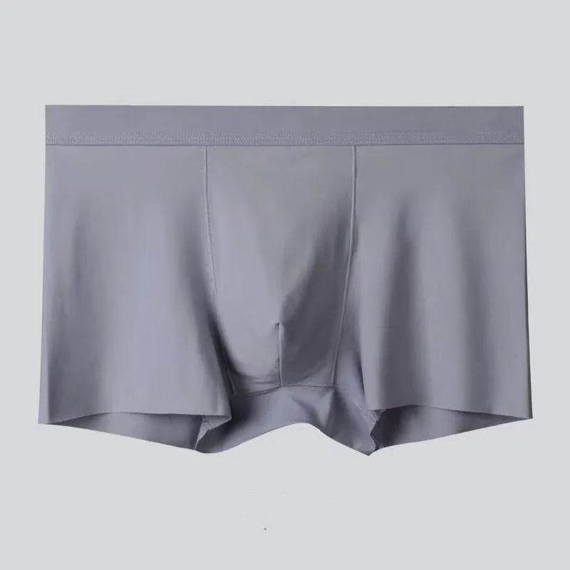 Men's 4-pack Plain Mid waist Boxer Brief Ice Silk Underwear. - EX-STOCK Canada