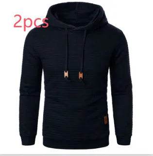 Men's Jacquard Sweatshirt Long-sleeved Hoodie Warm Color Sports Pullover Top - EX-STOCK Canada