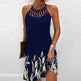Fashion Print Dress Casual Halterneck Dresses For Women Summer Clothes - EX-STOCK Canada