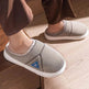 Solid Striped Home Slippers Winter Warm Fleece Shoes Men Indoor Bedroom Floor Plush Slippers For Women Couple - EX-STOCK Canada