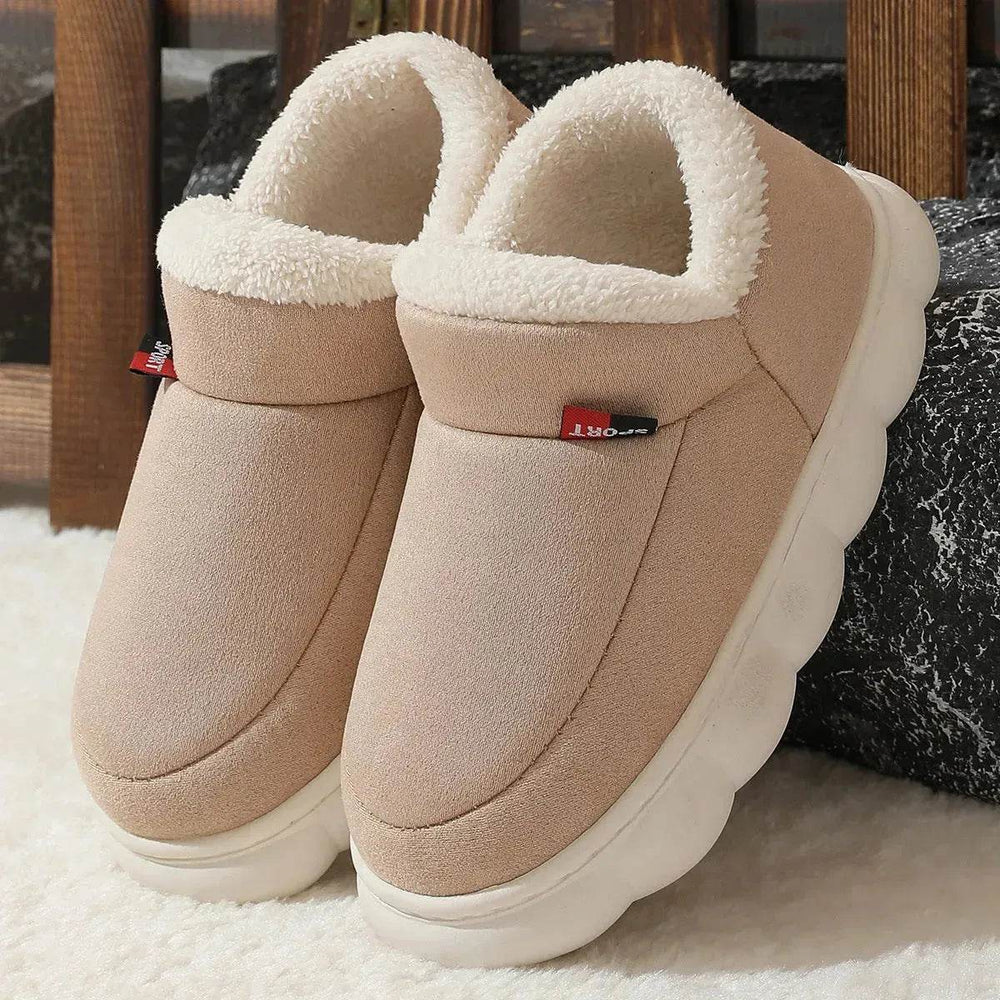 Winter Plush Cotton Shoes Women Men Warm Suede House Shoes For Parents Solid Color Thick-soled Garden Shoes Outdoor - EX-STOCK Canada