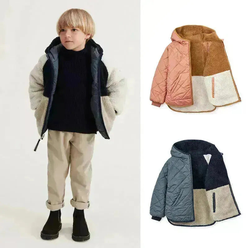 Veste en coton à capuche à double face pour enfants