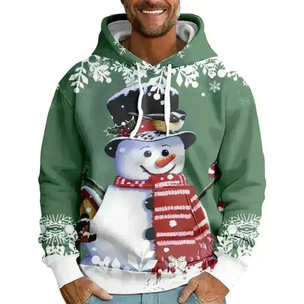 Christmas Snowman Personalized Printed Hoodie Sweatshirts - EX-STOCK CANADA