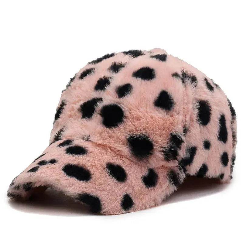 Fashion Leopard Fleece Baseball All-matching Peaked Cap - EX-STOCK Canada