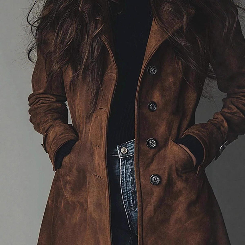 Abrigo largo estilo occidental para mujer para otoño e inviernoEX-STOCK Canada