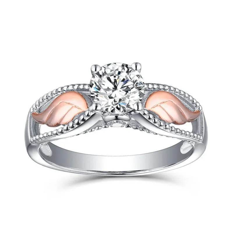 Fashion Electroplated Angel Wings Gold Crystal Women Ring - EX-STOCK Canada