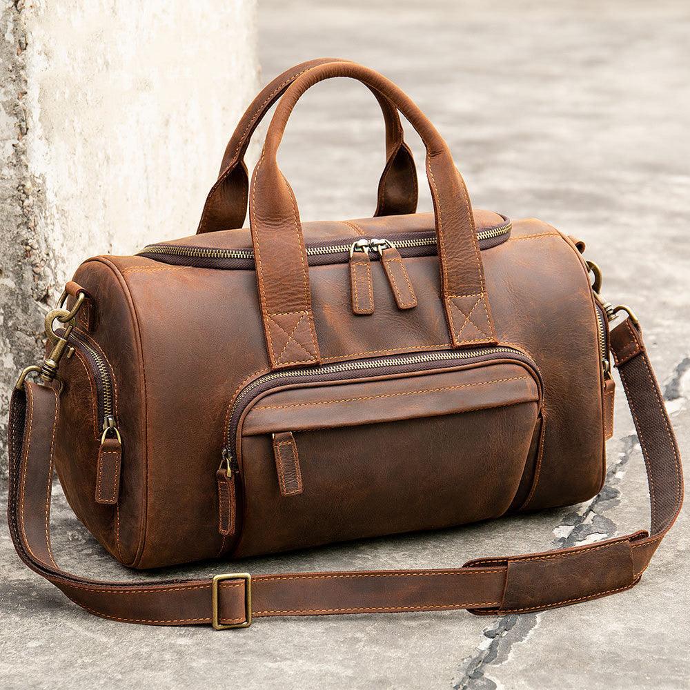 Nuovo borsa da uomo in pelle fatta a mano retrò, grande capacità | EX-STOCK Canada