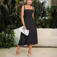Spring Summer Sleeveless Floral Bohemian Corset flow Slit Midi Dress - EX-STOCK Canada