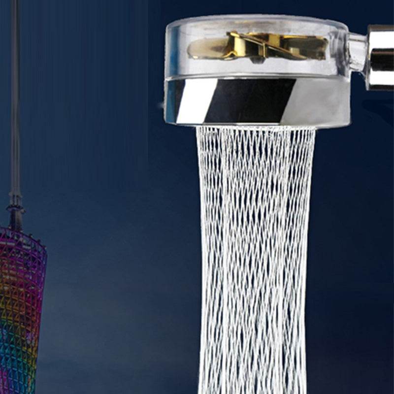 Propeller Driven Shower Head With Stop Button And Cotton Filter Turbocharged High Pressure Handheld Shower Nozzle - EX-STOCK Canada