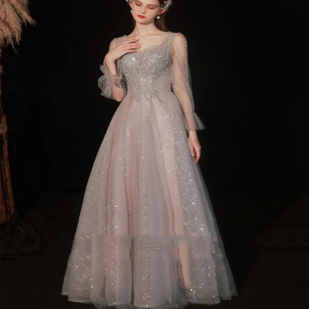 Women's Long-sleeved Host Dinner Annual Meeting Dress EX-STOCK Canada