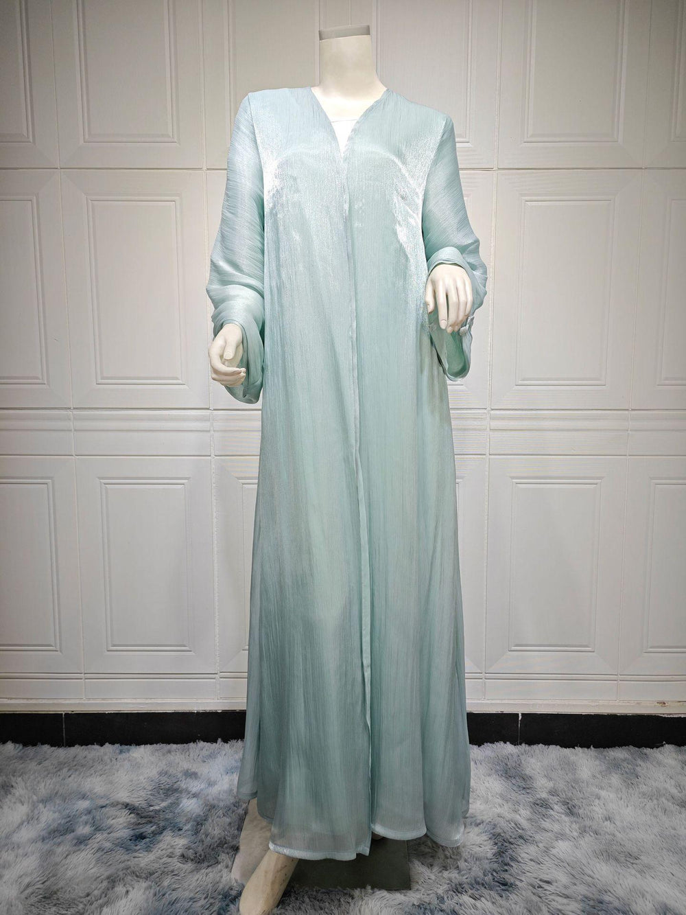 Robe musulmane Dubaï Vêtement extérieur Robe en soie brillante - EX-STOCK Canada