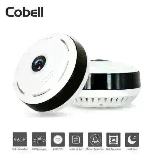 960P HD WiFi IP Camera, 360° Panoramic Fish Eyes Lens - EX-STOCK CANADA