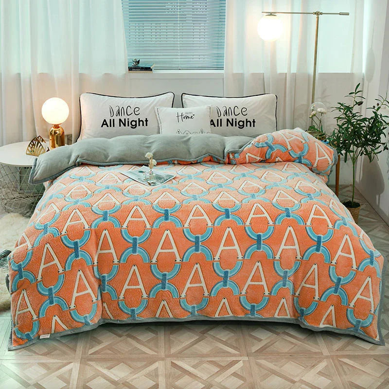 Plush Thick Snowflake Duvet Cover Single Piece Flannel EX-STOCK Canada