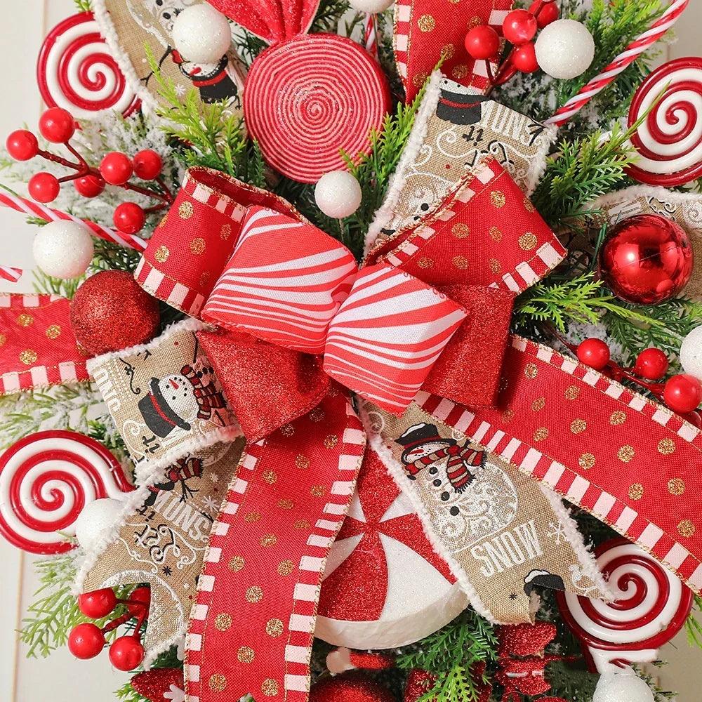 عقد عيد الميلاد وحلوى شجرة رأسًا على عقب زينة اصطناعية لعيد الميلاد زخرفة للمنزل الشرفة النافذة الباب تعليق حائطEX-STOCK Canada