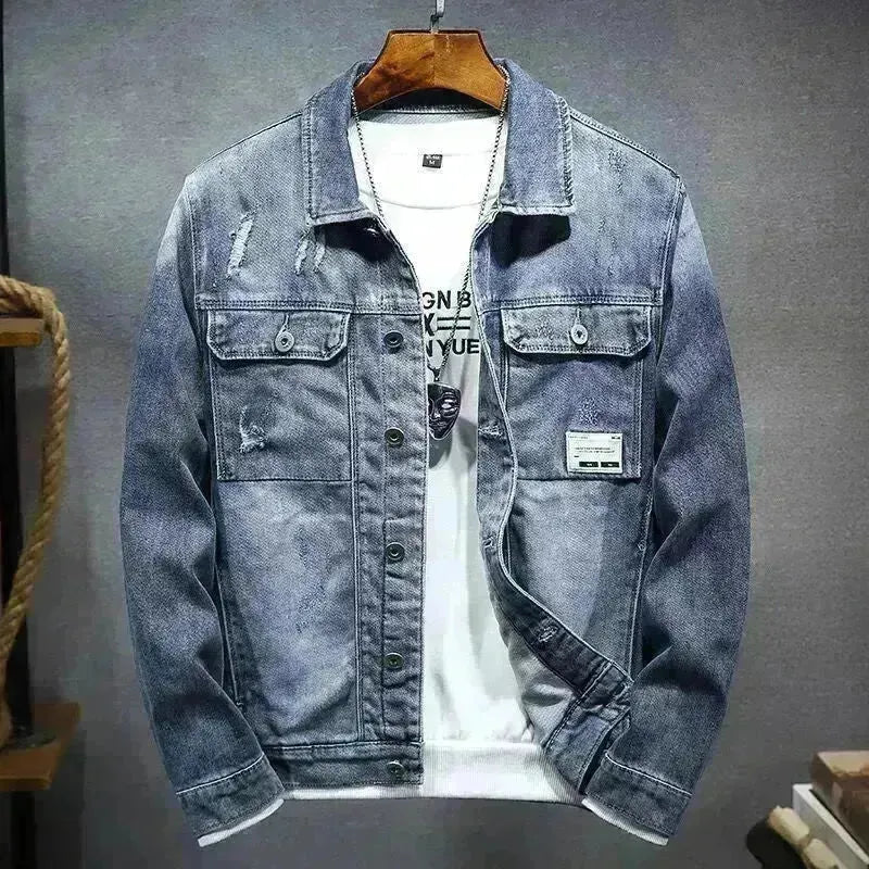 Giacca per jeans maschile alla moda da uomo in denim