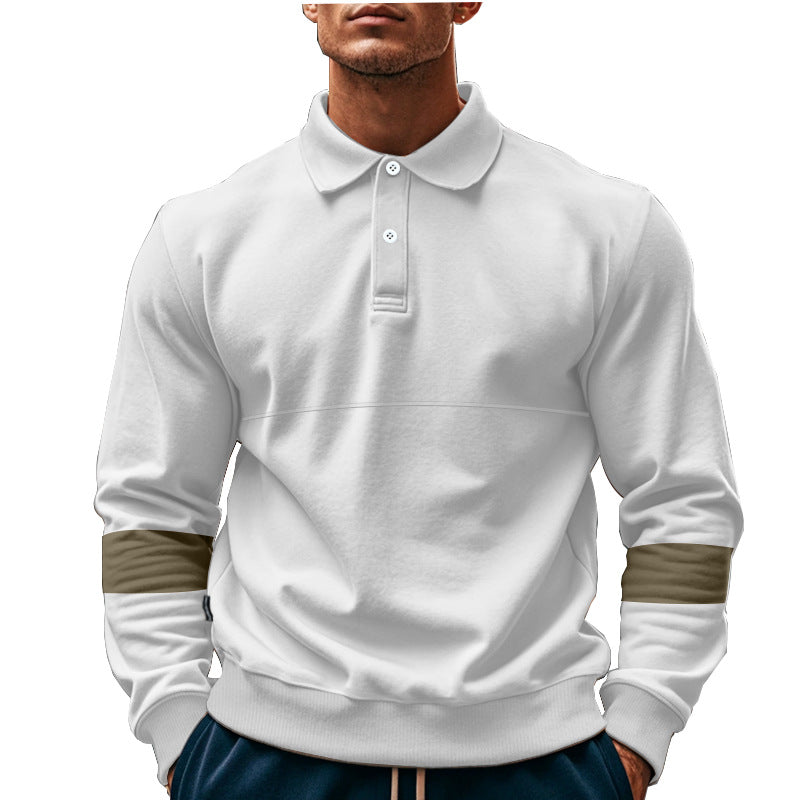 Fashion Long-sleeved Lapel Polo Shirt With Button Men's Loose Casual Sports Top Fall Spring Clothing EX-STOCK Canada