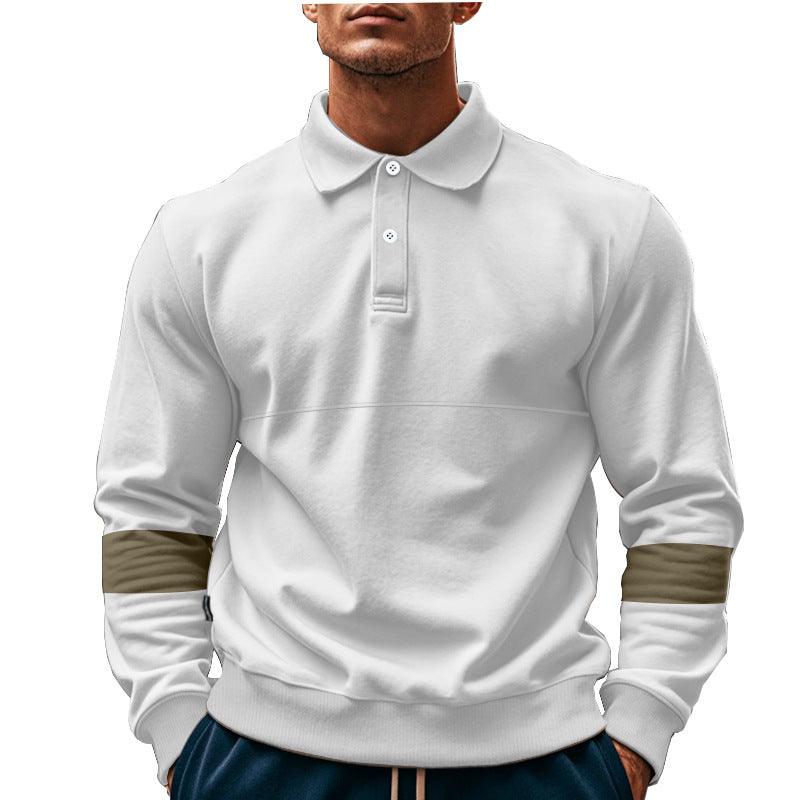 Maglietta Polo da Uomo alla Moda a Maniche Lunghe con Colletto e Bottoni, Top Sportivo Casual Largo, Abbigliamento Autunno PrimaveraEX-STOCK Canada