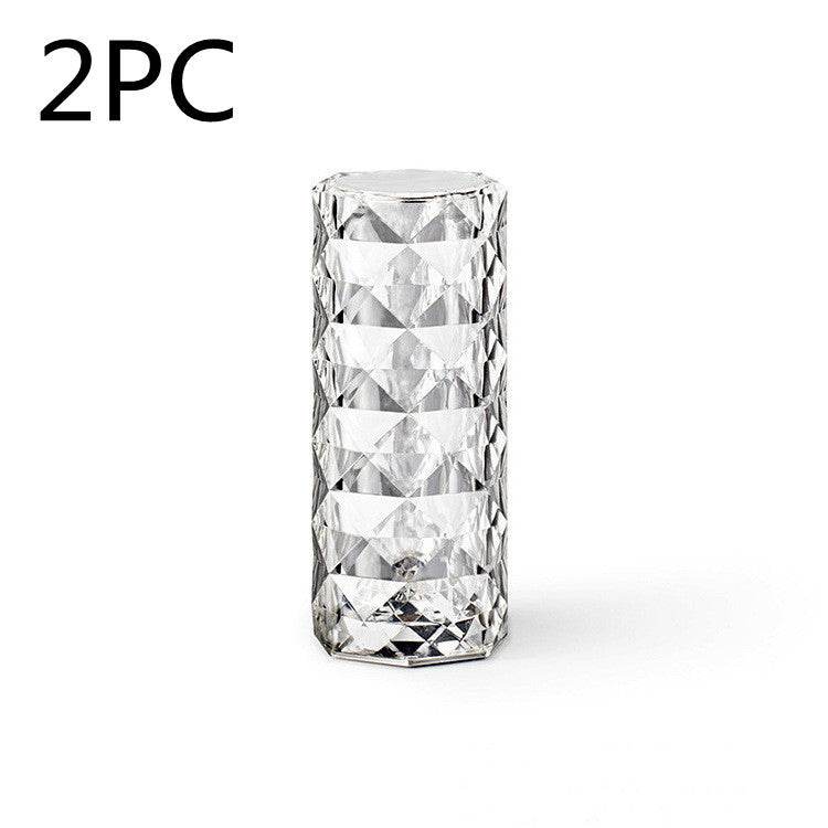 Nordic Crystal Lamp USB Table Lamps Bedroom Touch Dimming Atmosphere Diamond Night Light Rose Projector Lamp Decor - EX-STOCK Canada