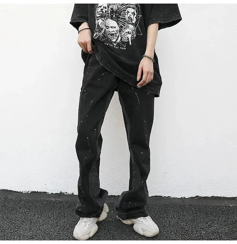 Reconstructed Splatter Denim Jeans pant fashion men - EX-STOCK CANADA