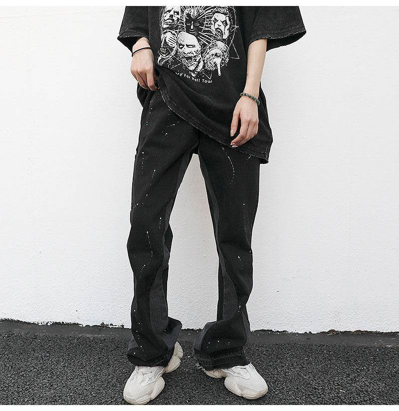 Reconstructed Splatter Denim Jeans pant fashion men - EX-STOCK Canada