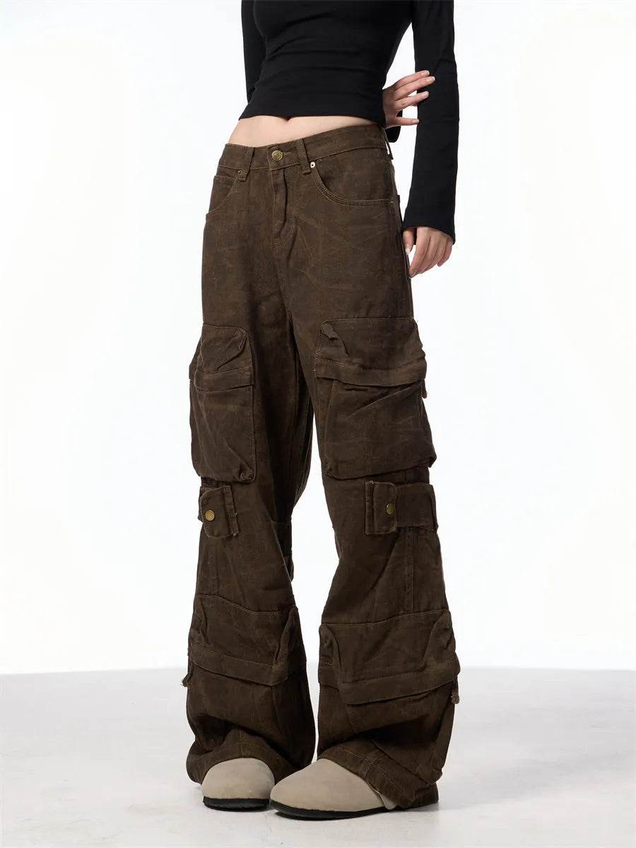Retro Design Camouflage Cargo Pants Women - EX-STOCK Canada